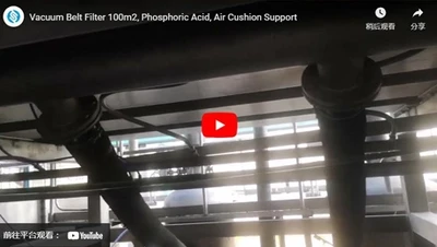 Vakuum band filter 100 m2, Phosphorsäure, Luftkissen unterstützung
